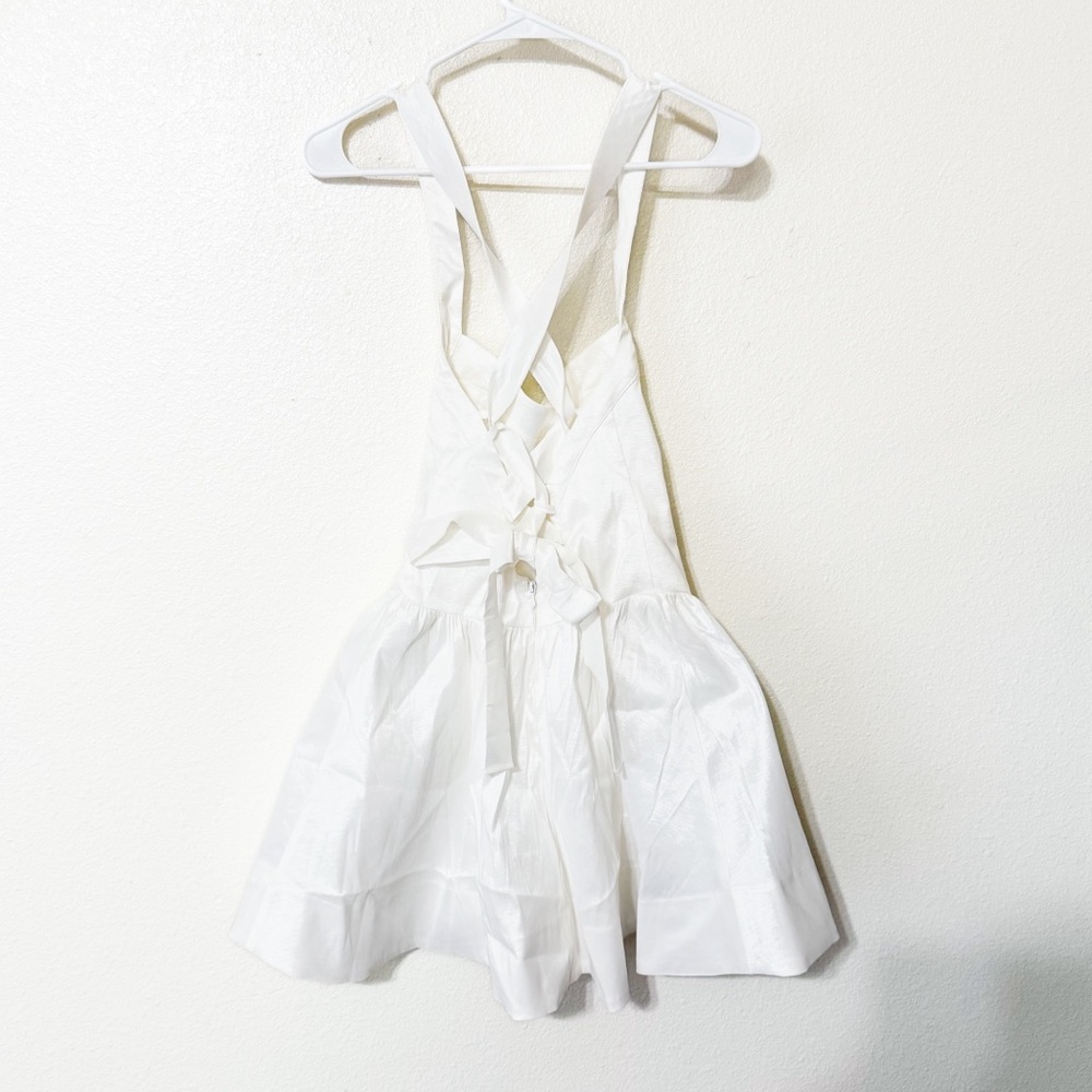 NEW Show Me Your Mumu Abigail Mini Dress in White Taffeta Drop Waist size XS - Picture 5 of 10